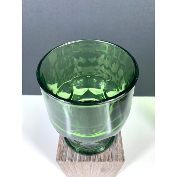 Vintage Mid Century Green Georgian Honey Comb Rocks Glasses - Picture 6 of 6